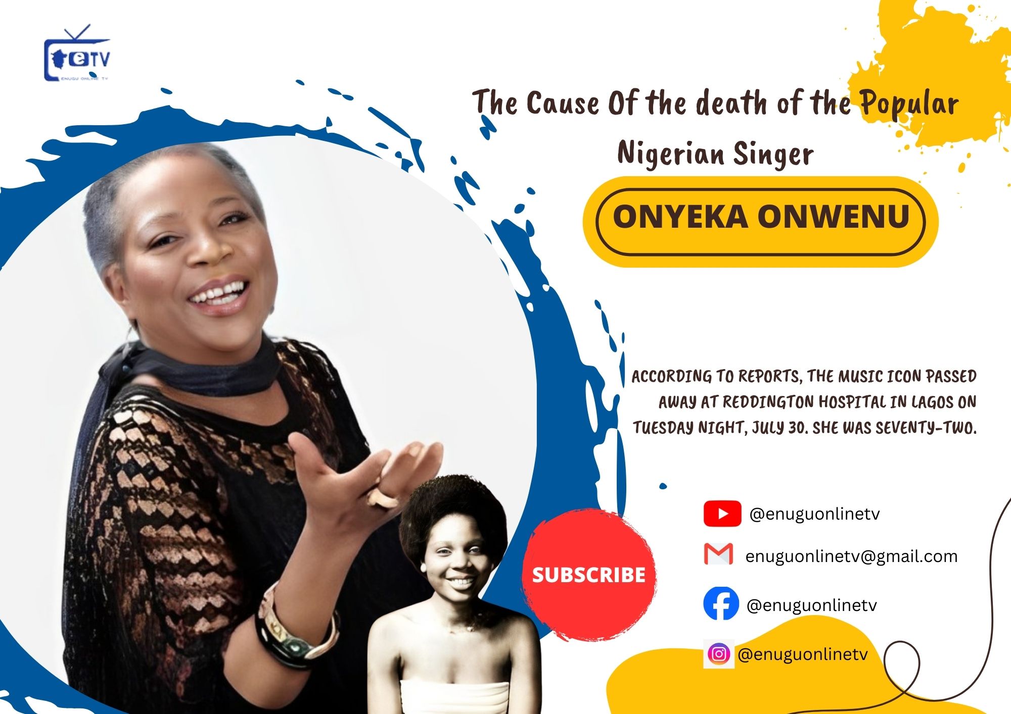 The Cause Of Onyeka Onwenu's Death and What Peter Obi Said on X handle