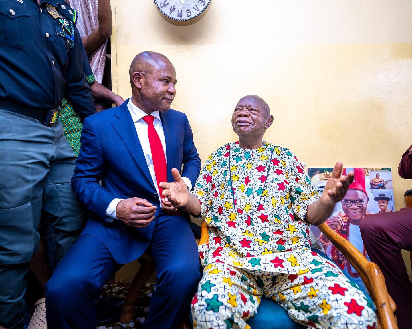 Dr. Peter Mbah Visited folklore music icon, Chief Mike Ejeagha
