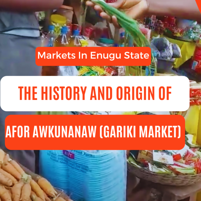 The History and Origin of Afor Awkunanaw (Gariki Market) in Enugu State