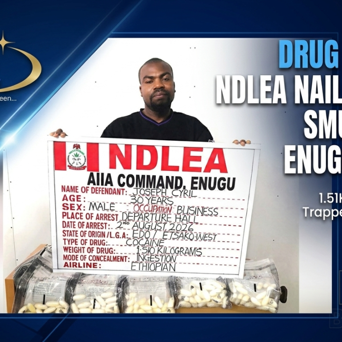 Italy-Based Businessman Arrested at Enugu Airport With 98 Cocaine Wraps