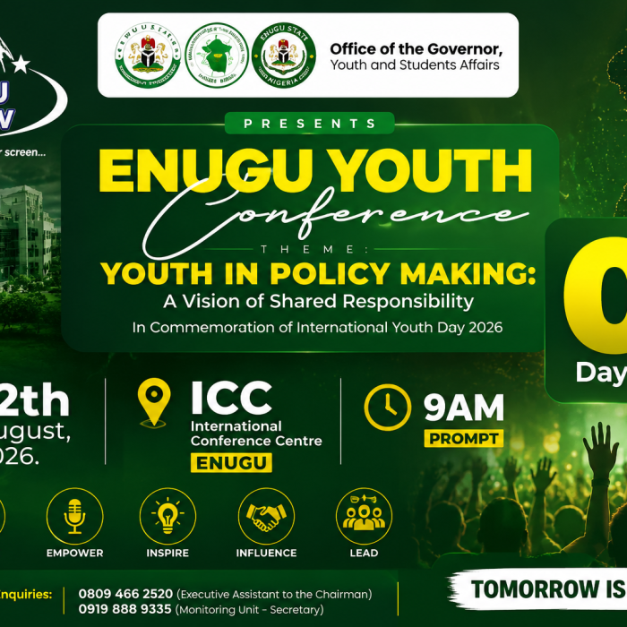 Enugu Youth Conference 2026: Youth in Policy Making Takes Centre Stage on August 12