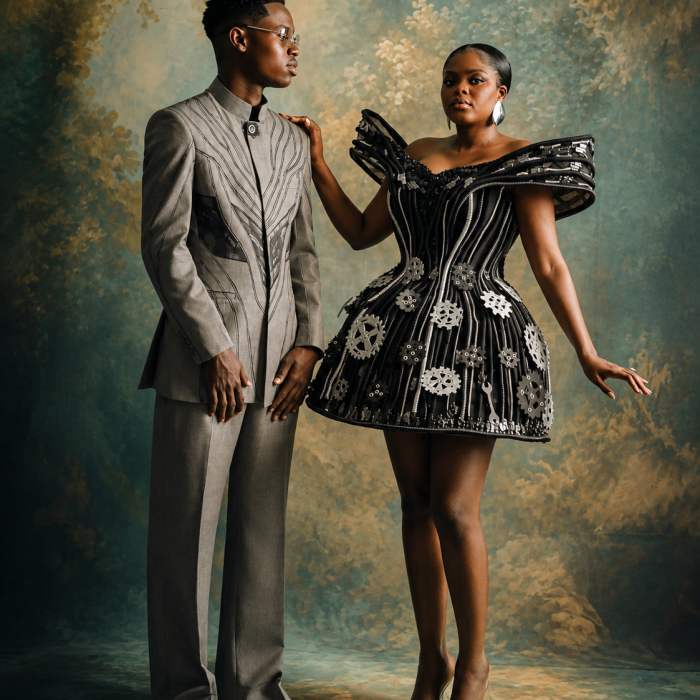 Jarvis Stuns in Futuristic Mechanical Dress for Wedding Reception