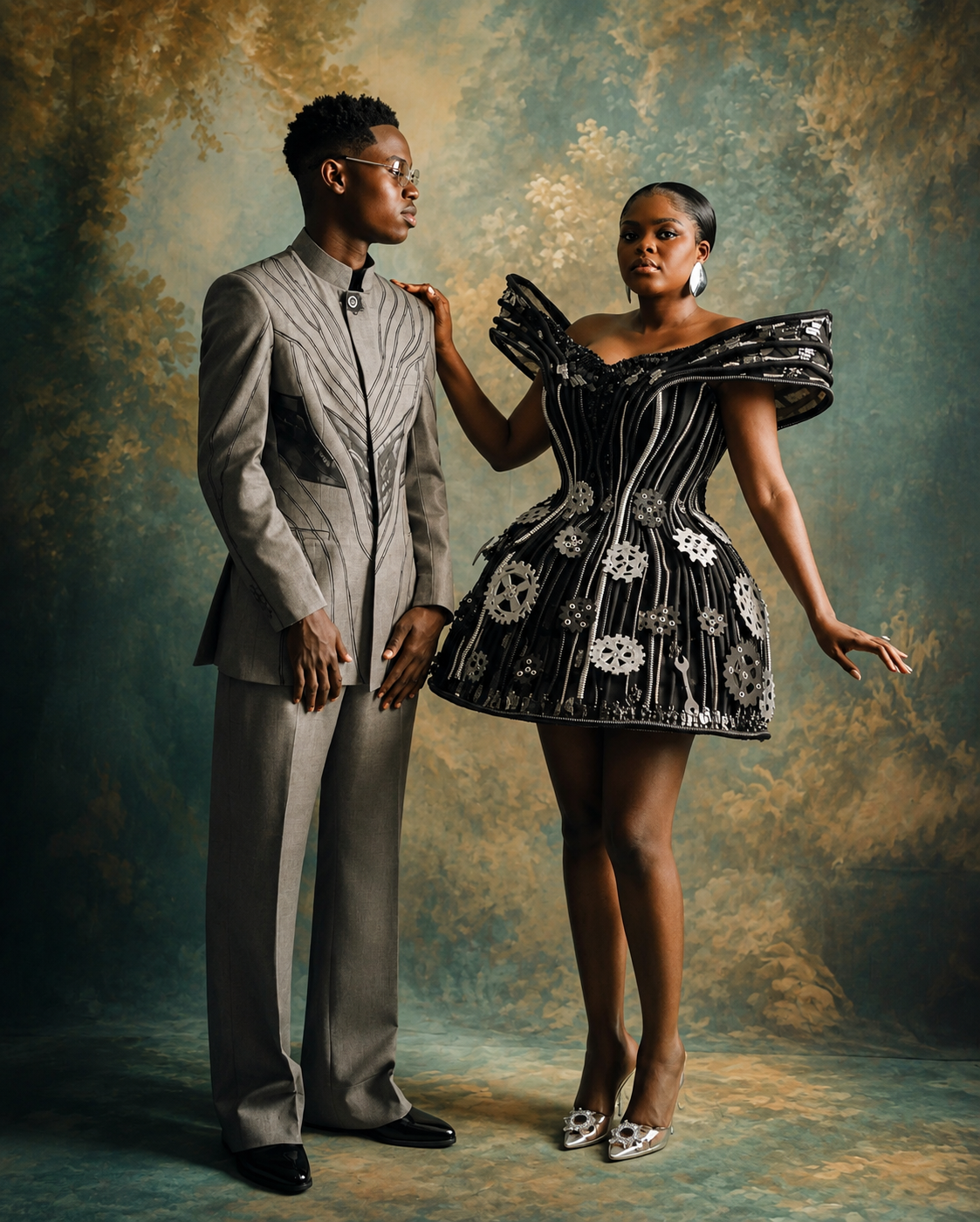 jarvis-stuns-in-futuristic-mechanical-dress-for-wedding-reception