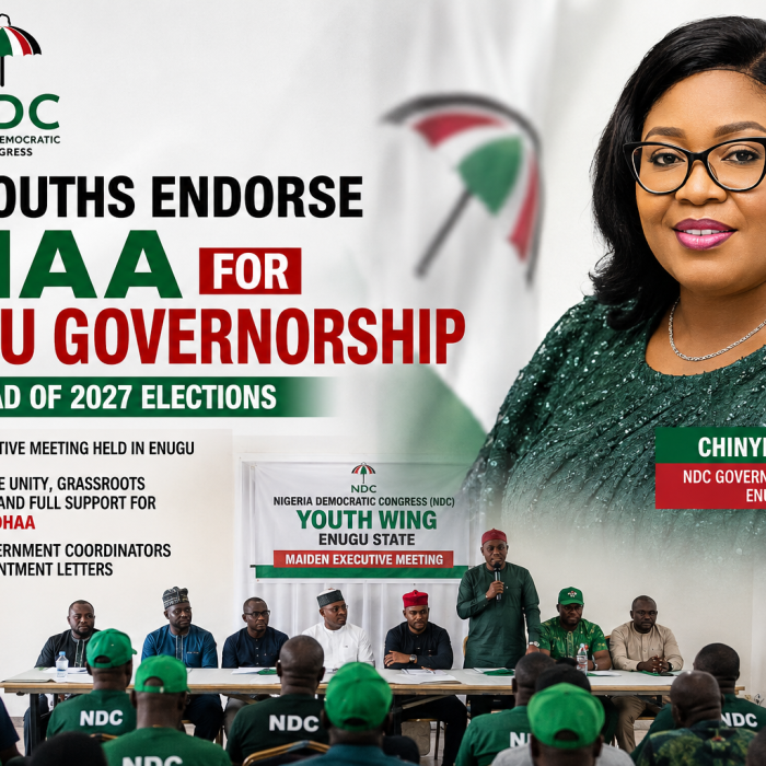 NDC Youths Endorse Chinyeaka Ohaa for Enugu 2027 Governorship Race