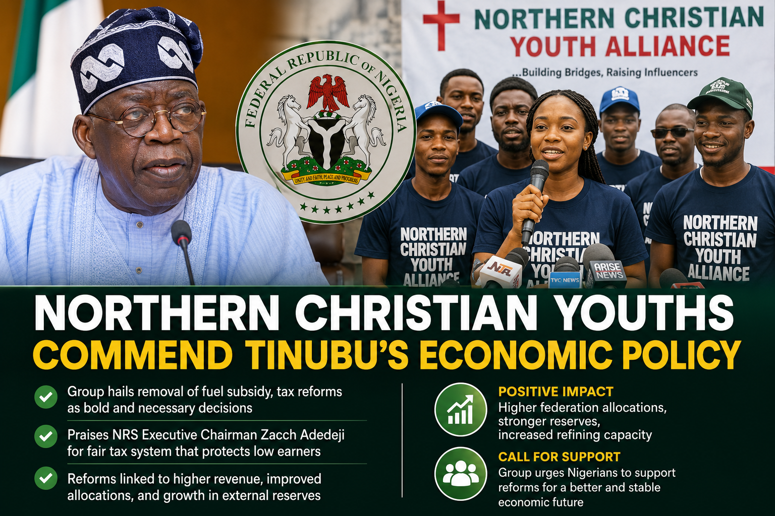 northern-christian-youth-group-backs-tinubu-reforms-hails-tax-chief-adedeji